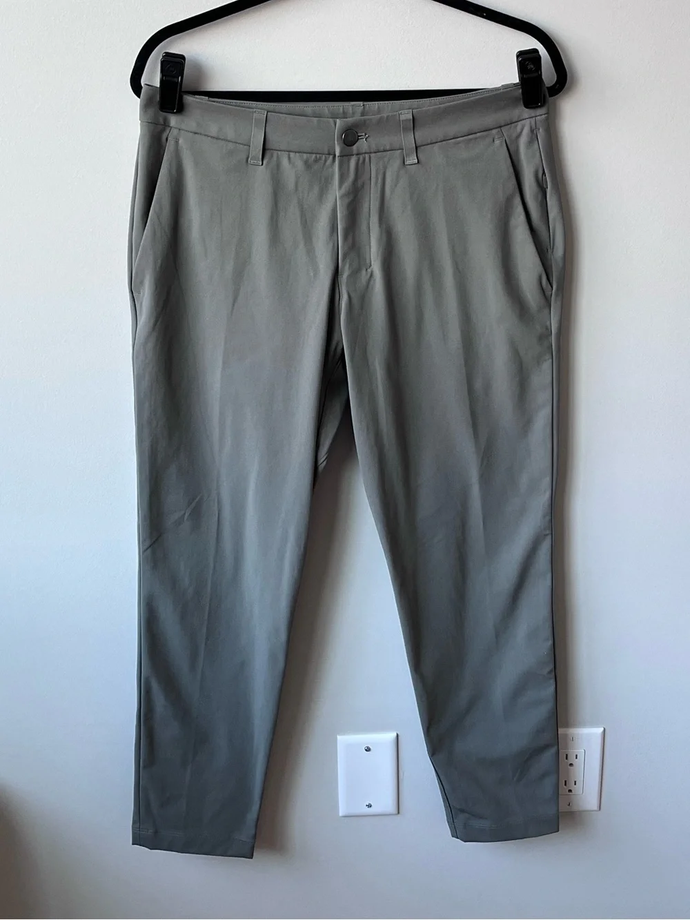 Lululemon ABC Slim-Fit Stretch Trouser Pants 31x27” Warpstreme Men’s Grey Sage